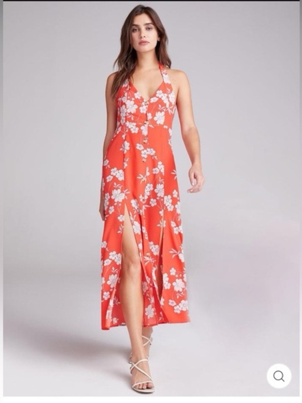 Anthropologie Sanctuary Not Bashful Chiffon Garden Floral Halter Midi Dress